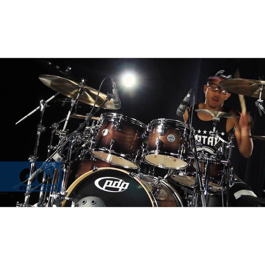 PDP Concept Series Maple Exotic Bass Drum, 18x22, Walnut to Charcoal Burst w/Chrome Hw