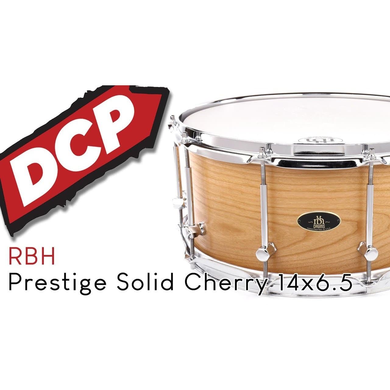 RBH Prestige Solid Cherry Snare Drum 14x6.5 w/ Engraved Lugs + FREE Case