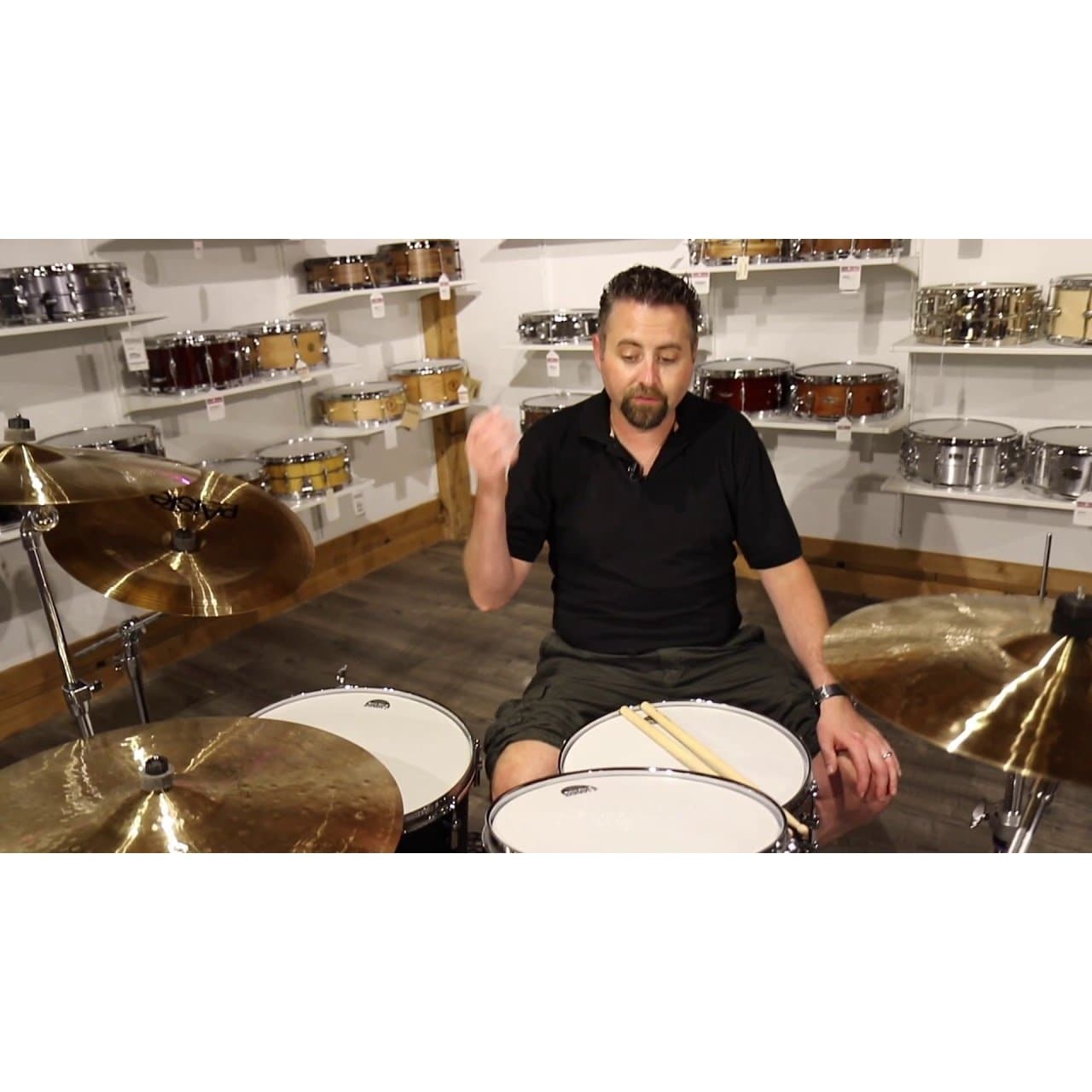 Sonor SQ1 3pc Drum Set 20/12/14 Cruiser Blue w/ Walnut Hoops