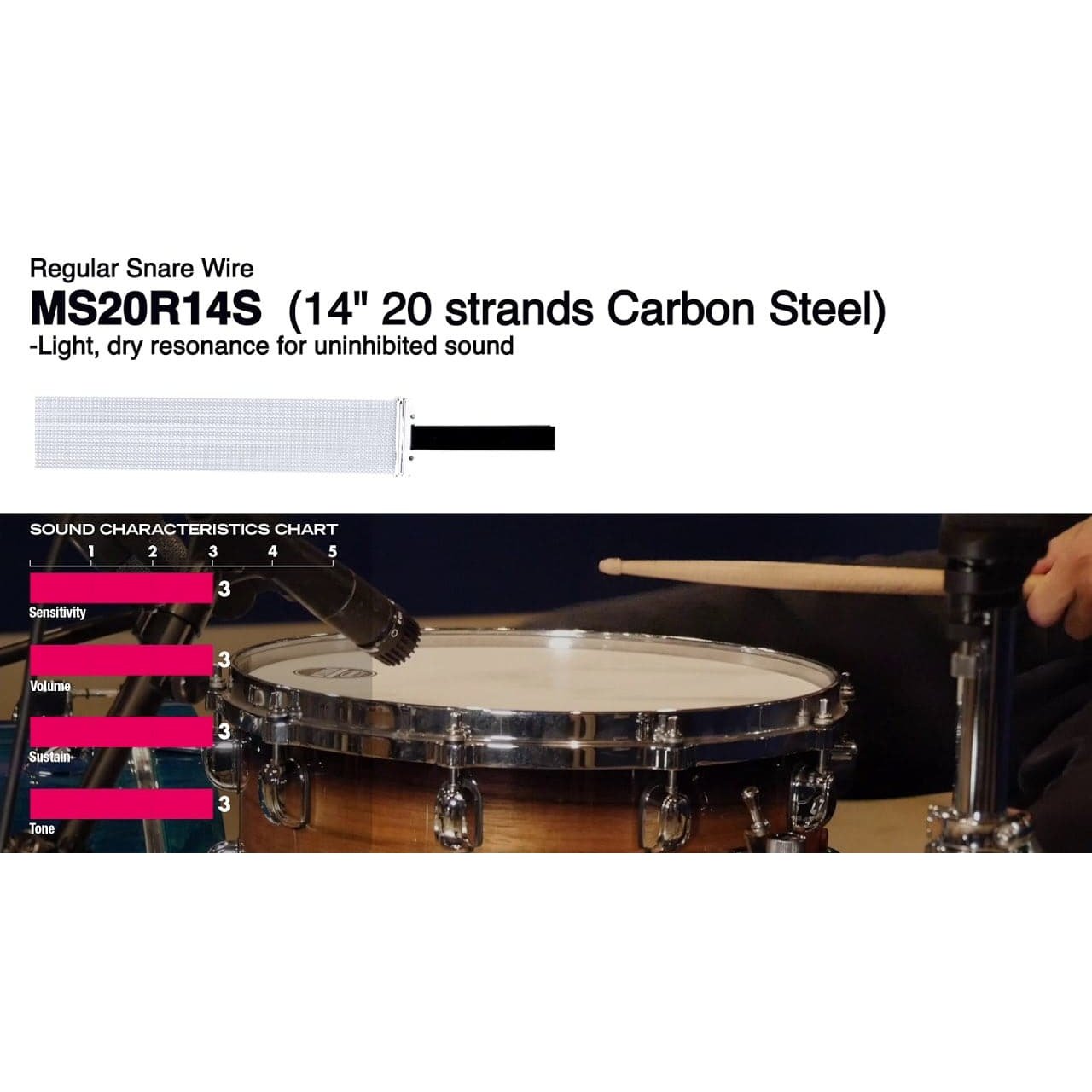 Tama MS20R14S Steel Regular Snare Wire 14" 20-Strand