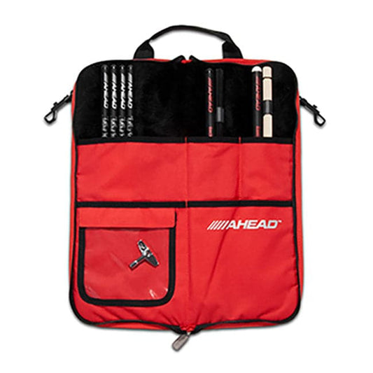 Ahead Deluxe Stick Case, Black w/Red Trim & Red Plush Interior