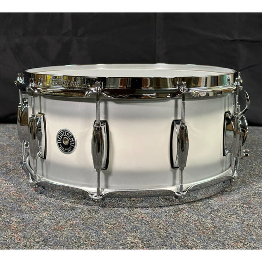 Used Gretsch Brooklyn Snare Drum 14x6.5 10-Lug Silver Mist Duco