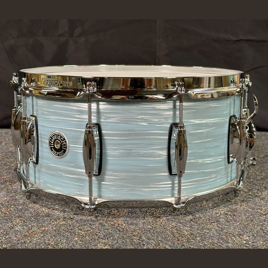Used Gretsch Brooklyn Snare Drum 14x6.5 10-Lug Vintage Oyster White