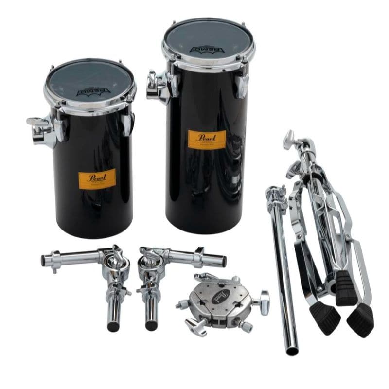 Pearl Rocket Toms with Stand 12 & 15" - Piano Black