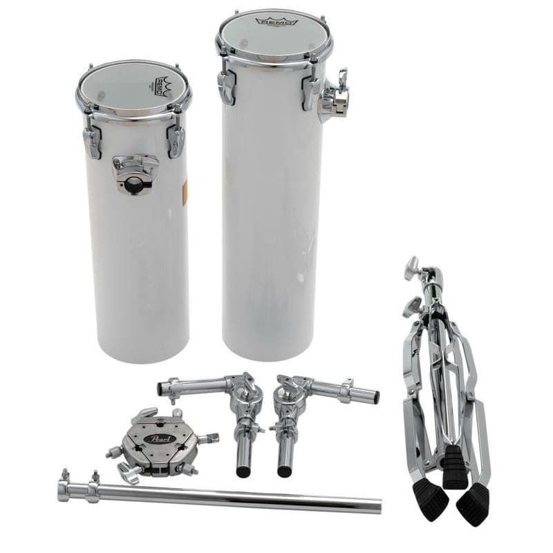 Pearl Rocket Toms with Stand 18 & 21" - White