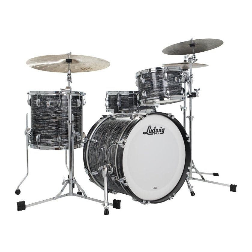 Ludwig Classic Oak 3pc Downbeat Drum Set Vintage Black Oyster