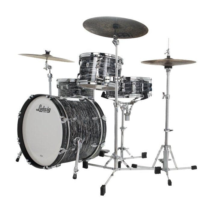 Ludwig Classic Oak 3pc Downbeat Drum Set Vintage Black Oyster