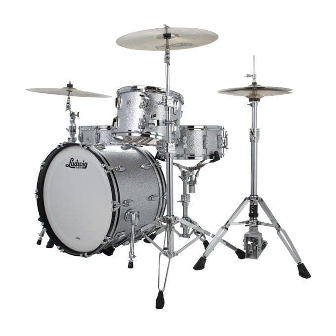 Ludwig Classic Oak 3pc Fab Drum Set Silver Sparkle