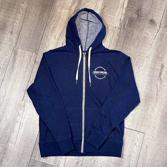 DCP Apparel : Full Zip Hoodie, Navy Blue w/NEW White Logo, XX-Large