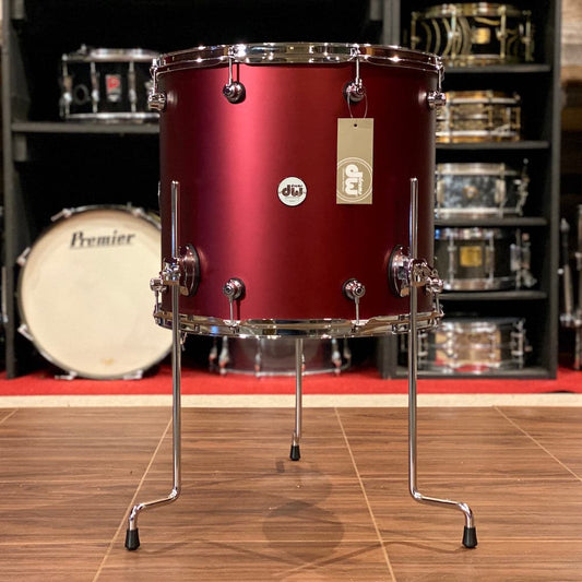 DW Design 18x16 Floor Tom Satin Crimson Metallic