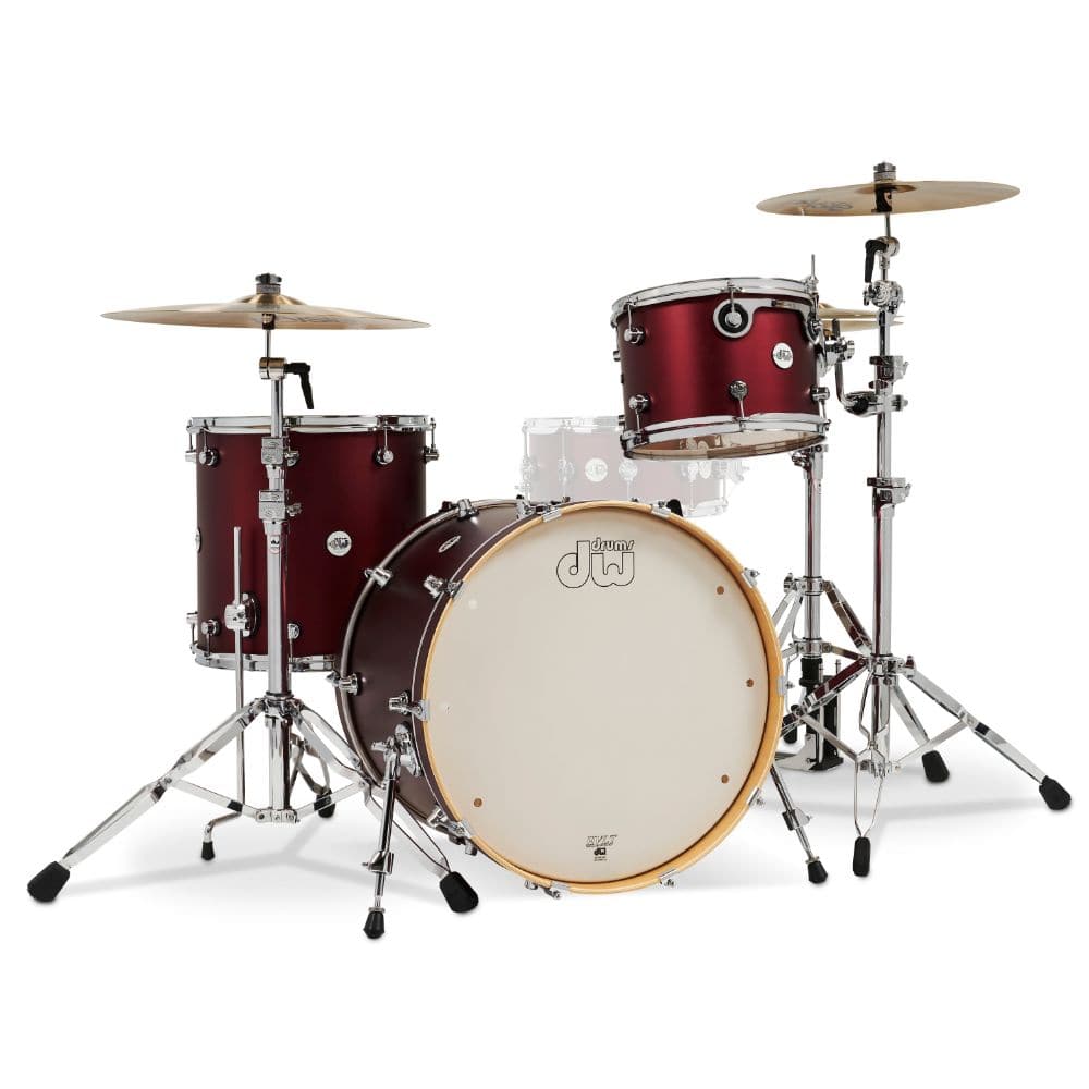 DW Design 3pc Drum Set 13/16/22 Satin Crimson Metallic