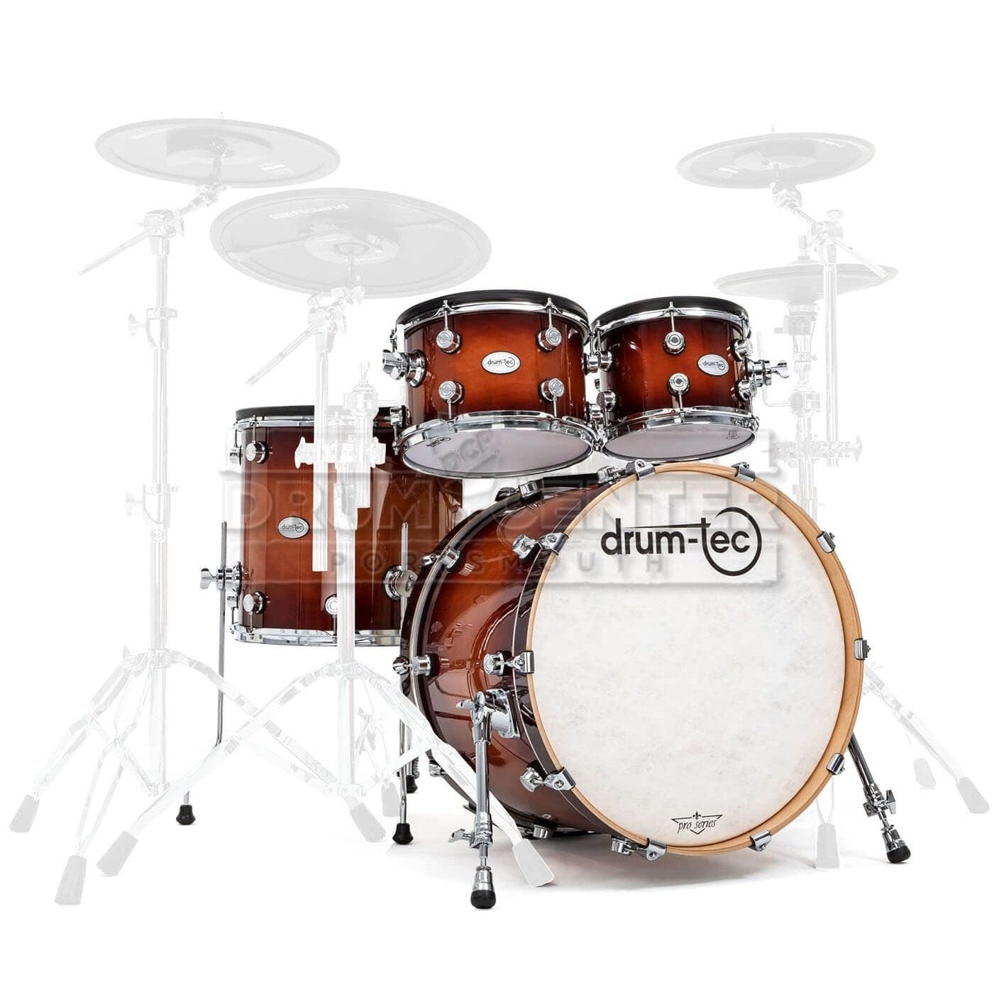 Drum-Tec Pro 3 Series 4pc E-Drum Set w/20" BD Brown Sunburst