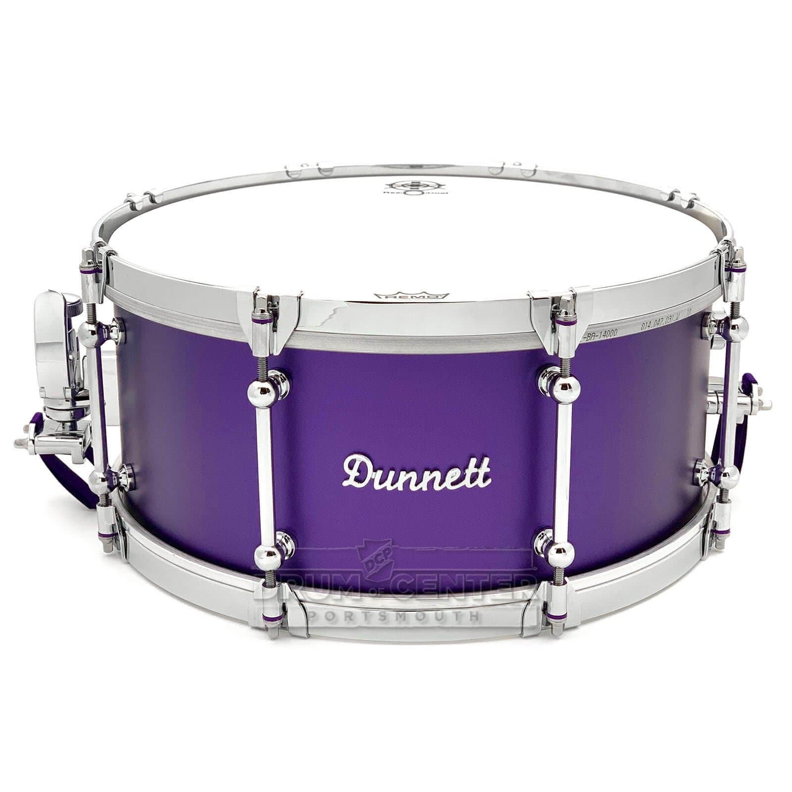 Dunnett Classic Titanium Snare Drum 14x6.5 Matte Metallic Purple w/Cold Rolled Hoops