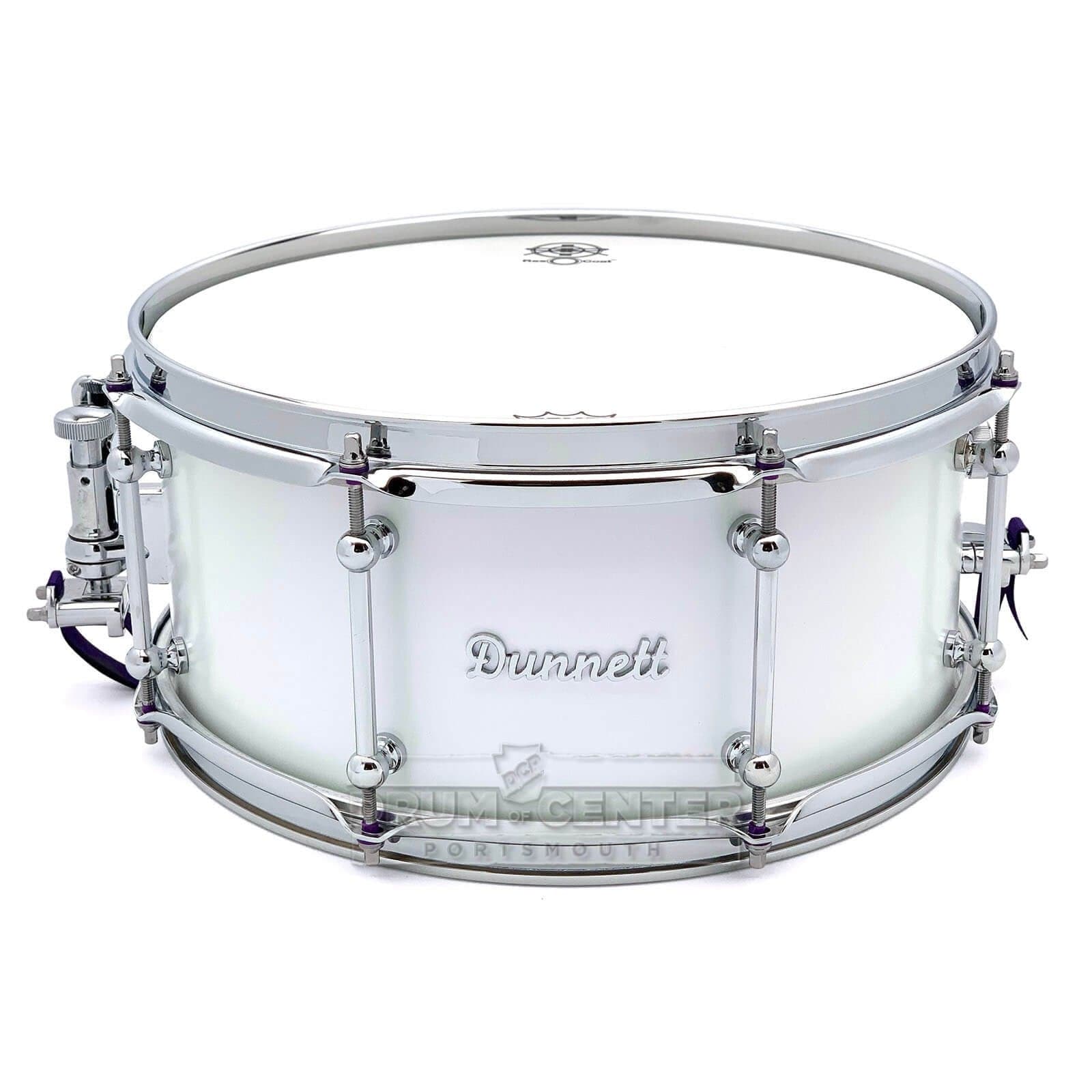 Dunnett Classic Titanium Snare Drum 14x6.5 Matte Pearlescent White