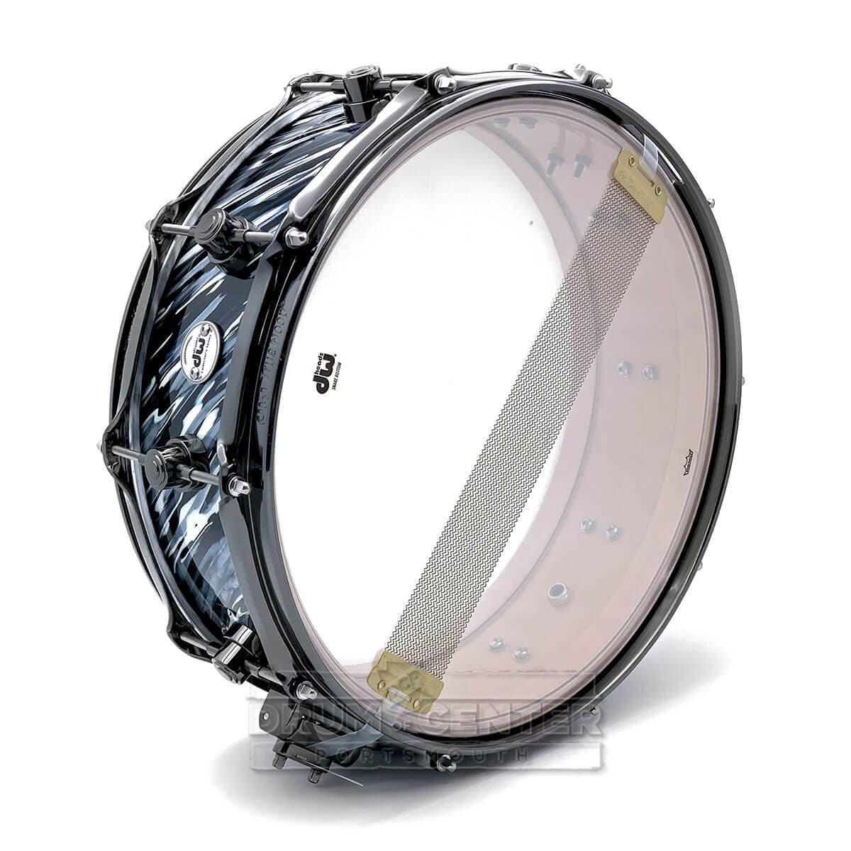 DW Collectors Maple/Purple Core Snare Drum 14x4.5 Twisted Black Oyster w/Black Nickel Hw