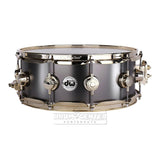 DW Collectors Series Satin Black Brass Snare Drum - 14x5.5 - Gold Hardware