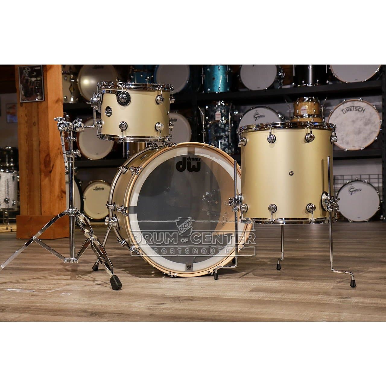 DW Performance 3pc Drum Set 20/12/14 Hard Satin Gold Mist