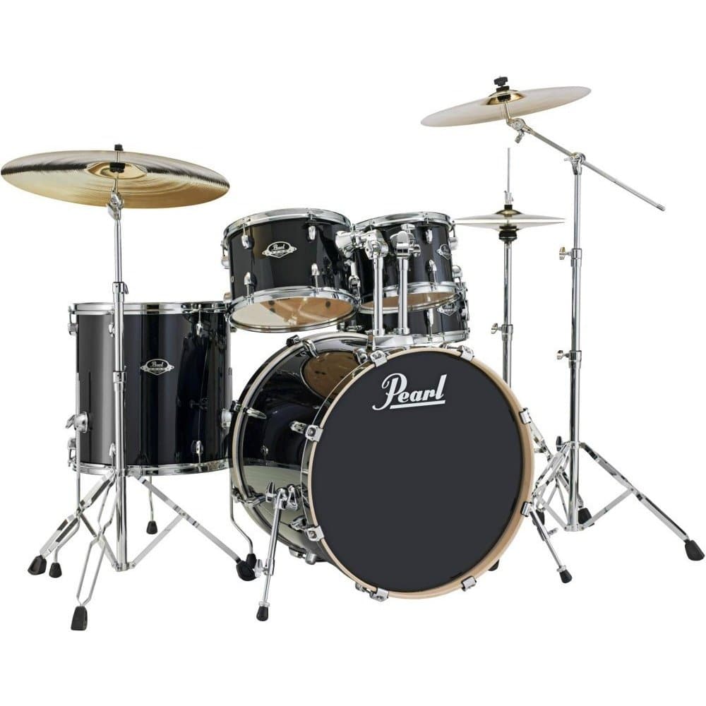 Pearl Export Lacquer Series 5 Piece Drum Set w/Hardware - Black Smoke