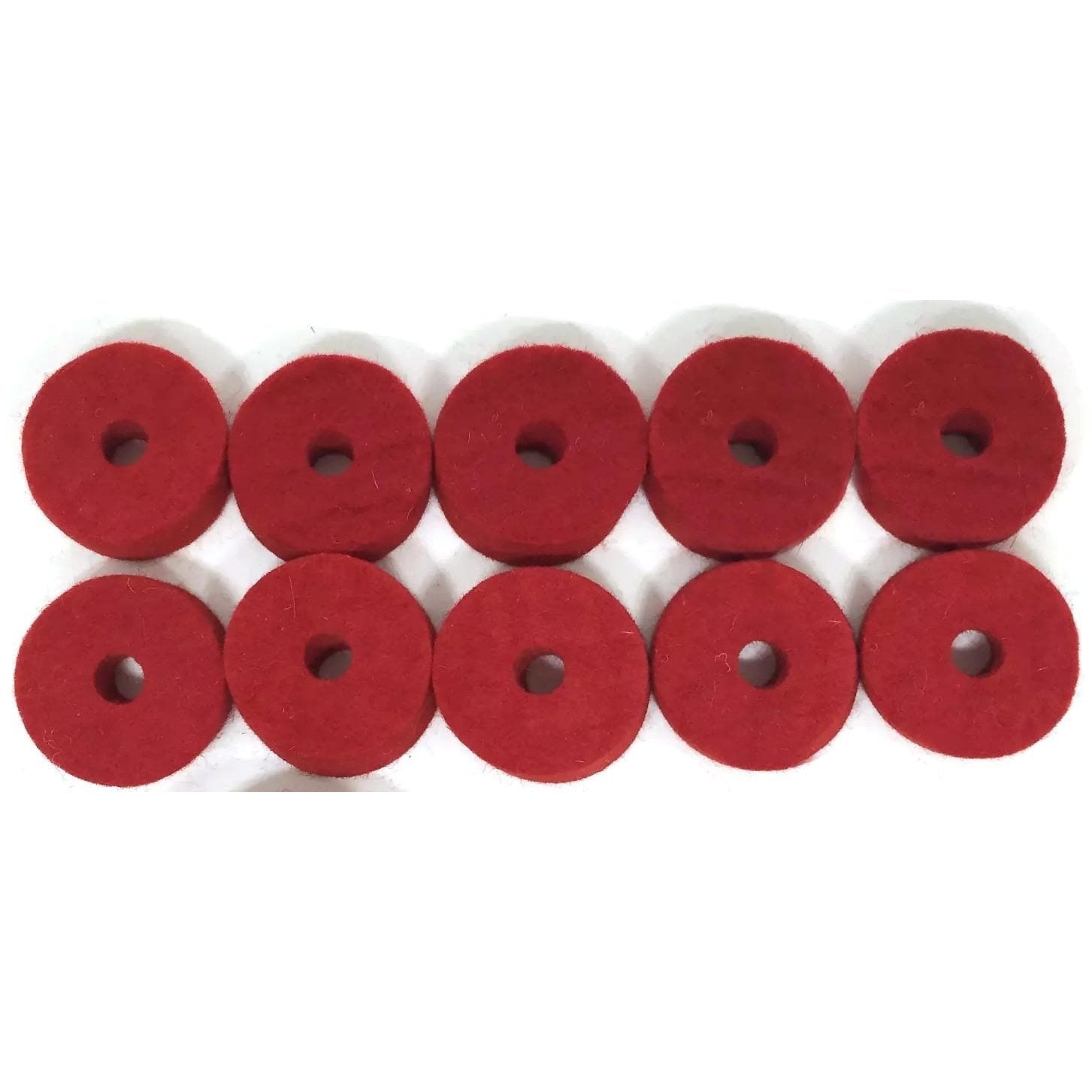 Ahead Red Wool Cymbal Felts, 10 pack 1.5" x .5"
