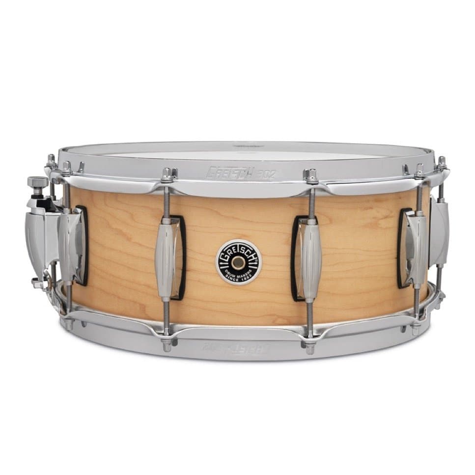 Gretsch GBSS5514S1CL-WK Brooklyn Straight Satin Snare Drum 14x5.5 10-Lug w/Key Holder -Natural