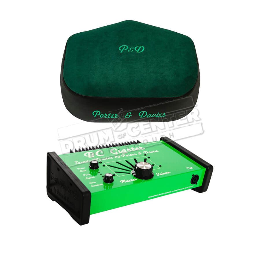 Porter & Davies Gigster Tactile Drum Monitor w/Extra-Wide Throne Top Green
