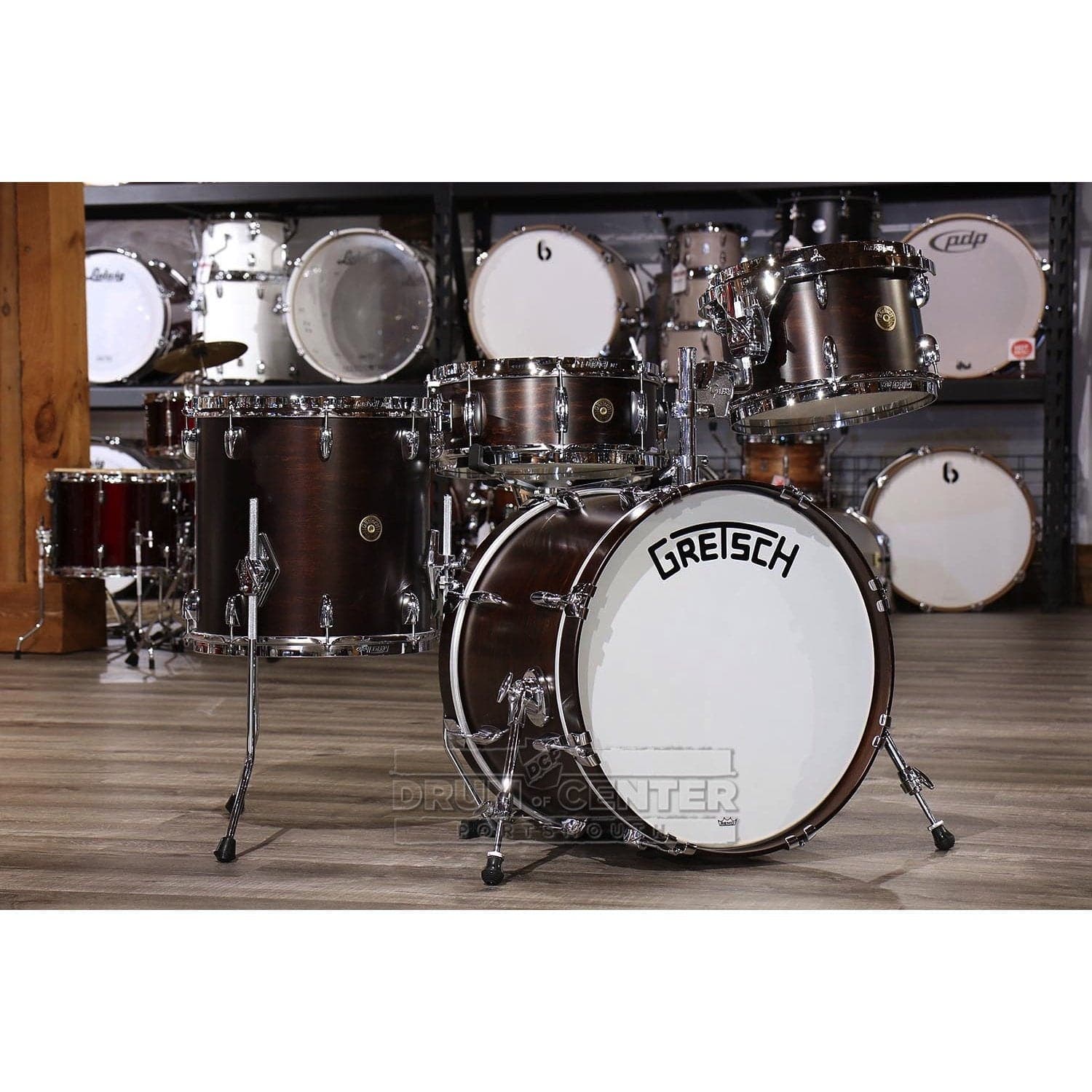 Gretsch Broadkaster 4pc Drum Set 20/12/14/14 Satin Antique Maple w/Mount