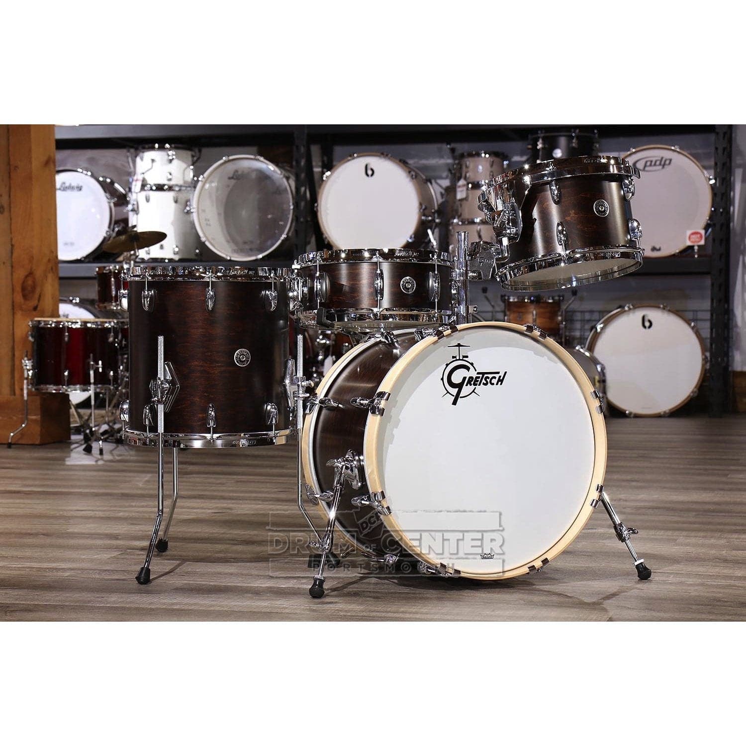 Gretsch Brooklyn 4pc Drum Set 20/12/14/14 Satin Antique Maple w/Mount