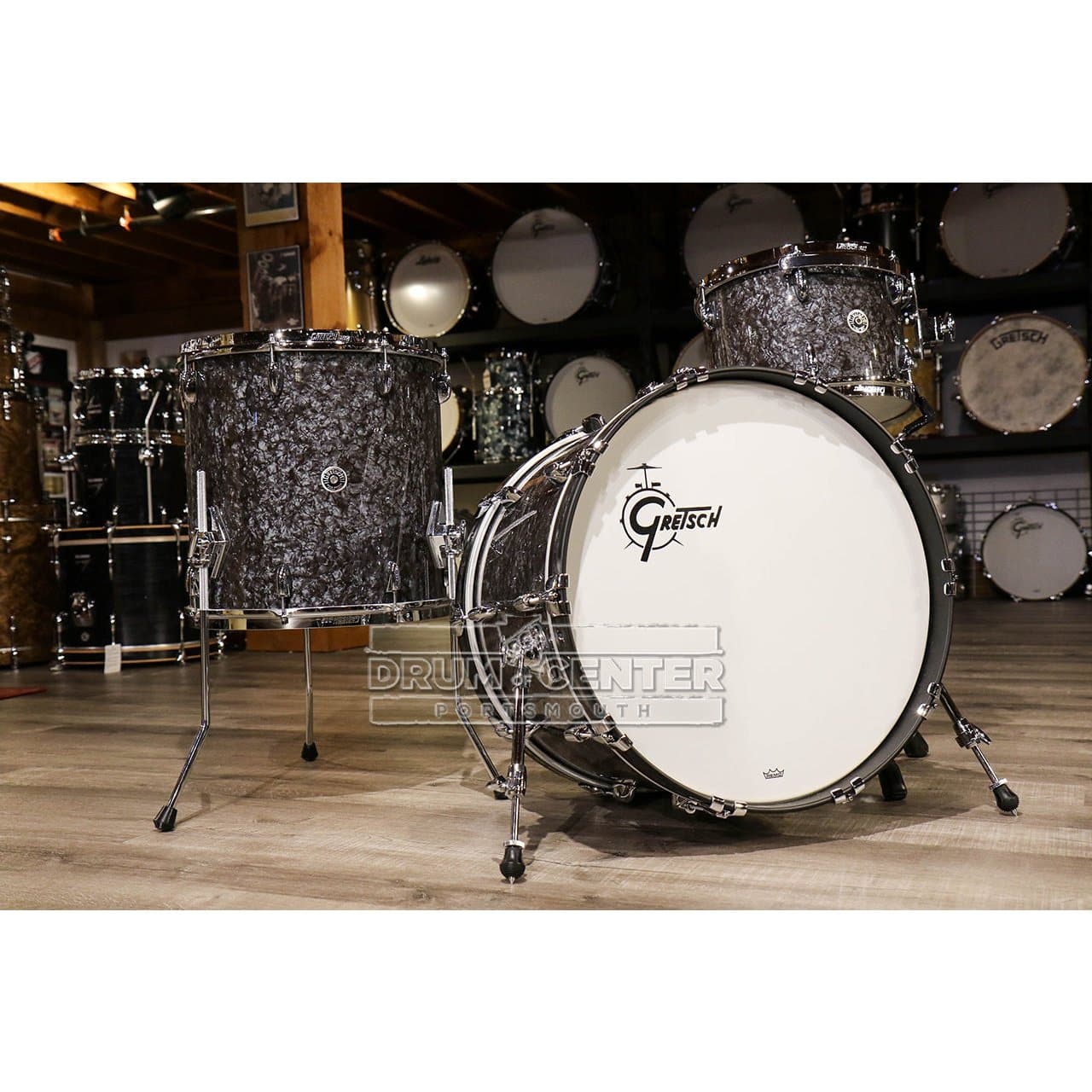 Gretsch Brooklyn 3pc Classic Drum Set Deep Black Marine Pearl