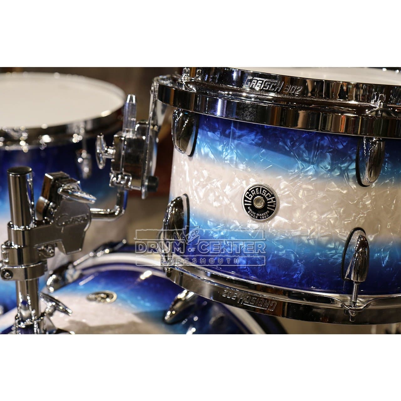 Gretsch Brooklyn 4pc Jazz Drum Set Blue Burst Pearl