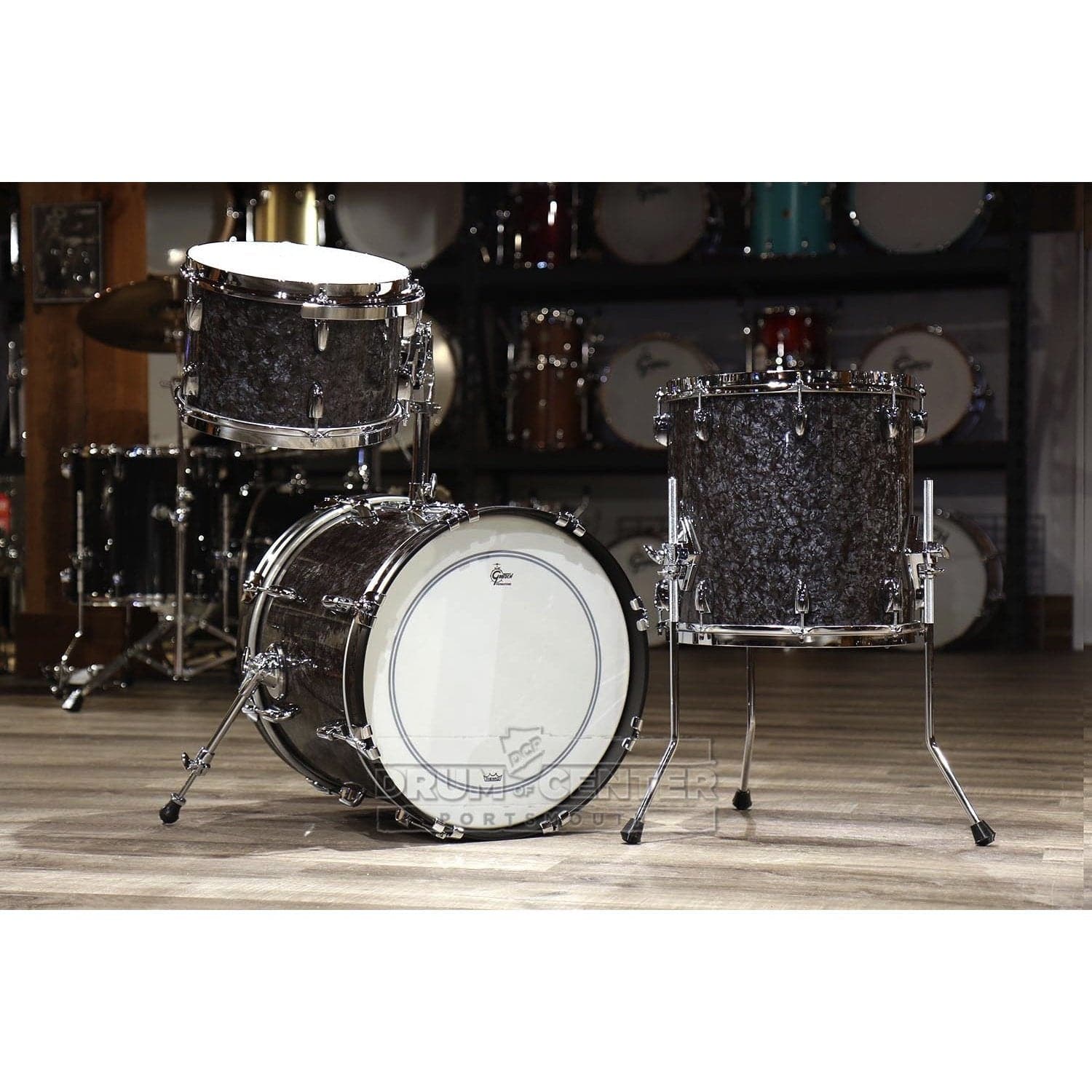 Gretsch Brooklyn 3pc Jazz Drum Set Deep Black Marine Pearl