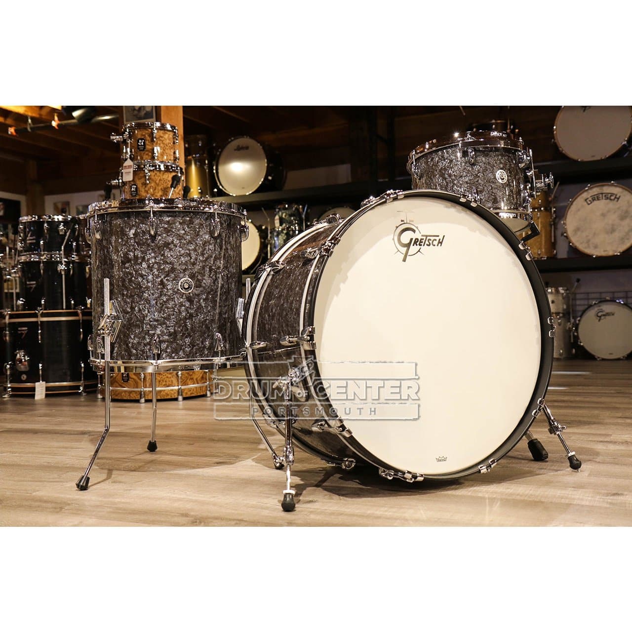 Gretsch Brooklyn 3pc Rock Drum Set Deep Black Marine Pearl