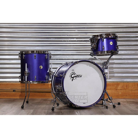 Gretsch USA Custom 3pc Drum Set Satin Mystic Blue