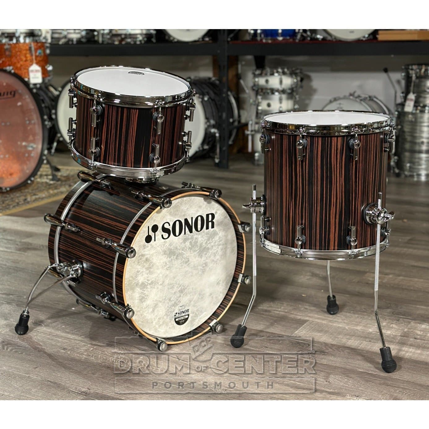 Sonor SQ2 Maple 3pc Drum Set Ebony Semi Gloss