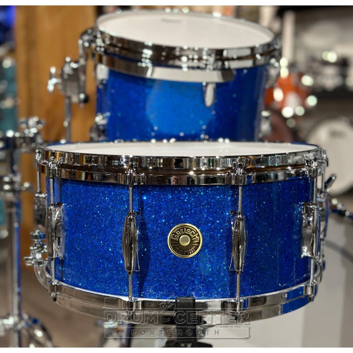 Gretsch USA Custom 4pc Drum Set Blue Glass Nitron