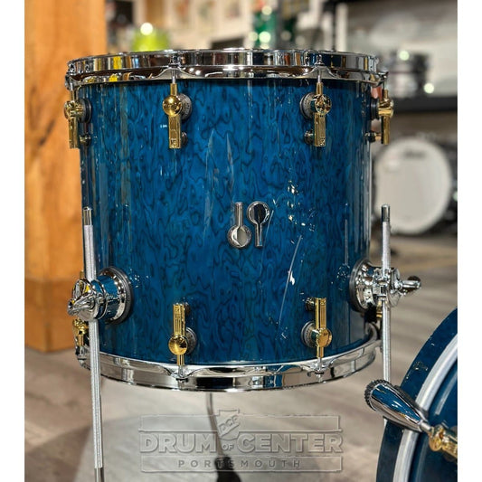 Sonor SQ2 Maple 3pc Drum Set Birdseye Azure Gloss w/Chrome & Gold Hardware