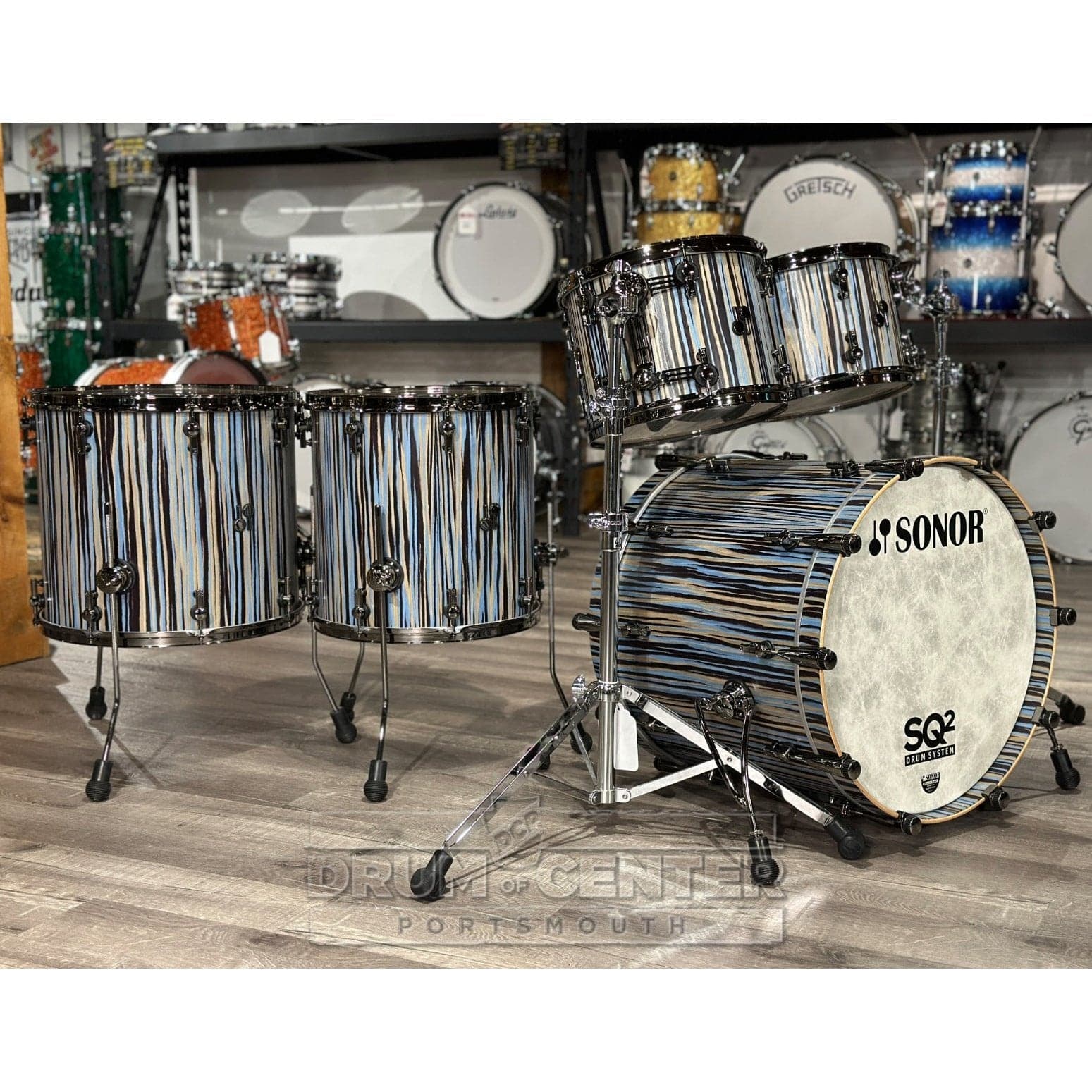 Sonor SQ2 Beech 5pc Drum Set Stratawood Semi Gloss w/Black Hardware