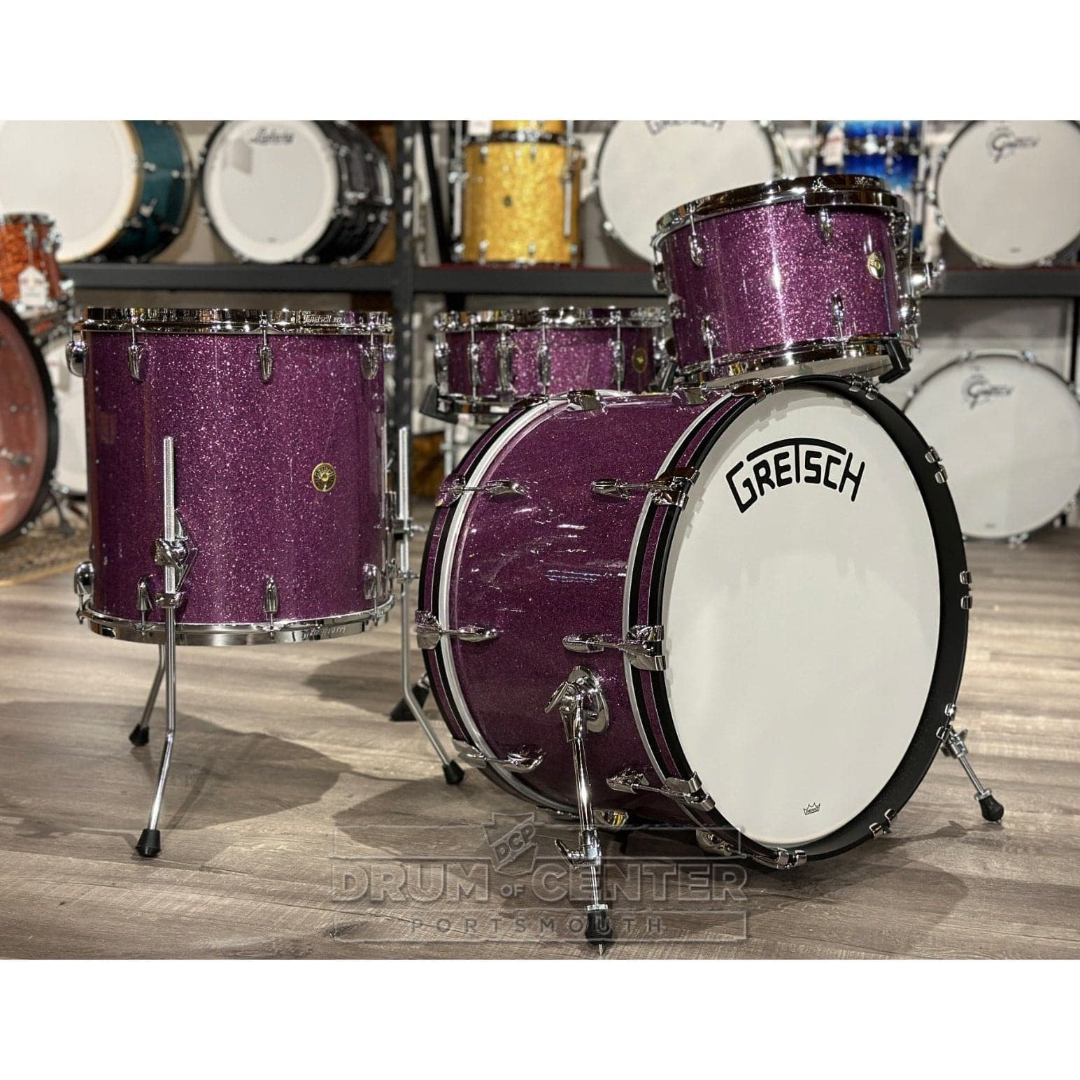 Gretsch Broadkaster 4pc Drum Set Purple Glass Glitter