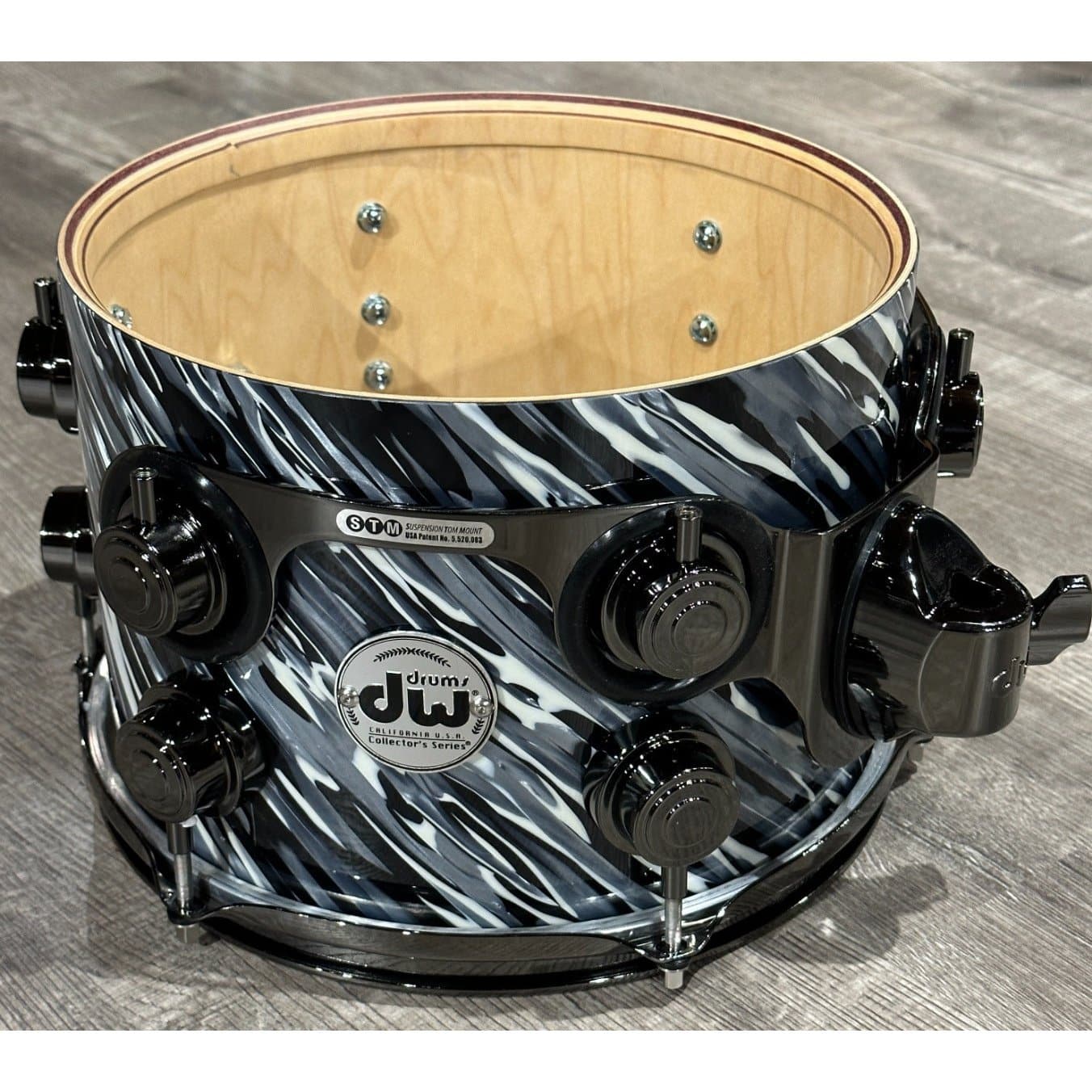 DW Collectors PurpleCore Maple 5pc Drum Set Twisted Black Oyster w/Black Nickel Hw