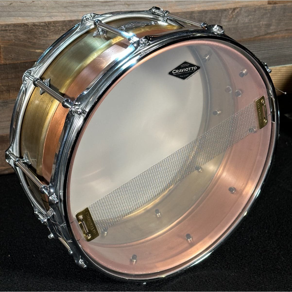 Used Craviotto/AK Brass/Copper Snare Drum 14x6.5