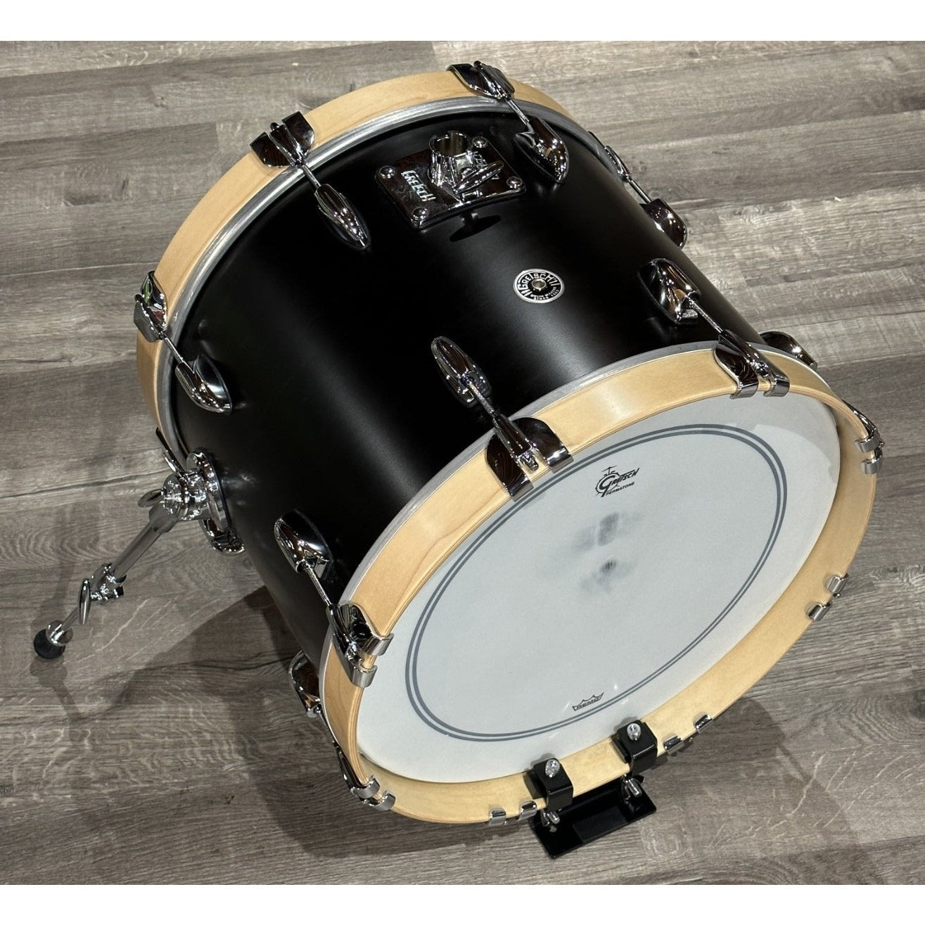 Used Gretsch Brooklyn 3pc Drum Set Satin Dark Ebony w/ Natural Hoops