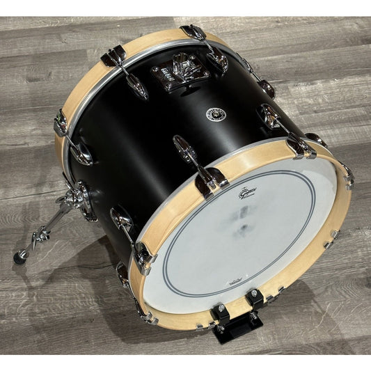 Used Gretsch Brooklyn 3pc Drum Set Satin Dark Ebony w/ Natural Hoops