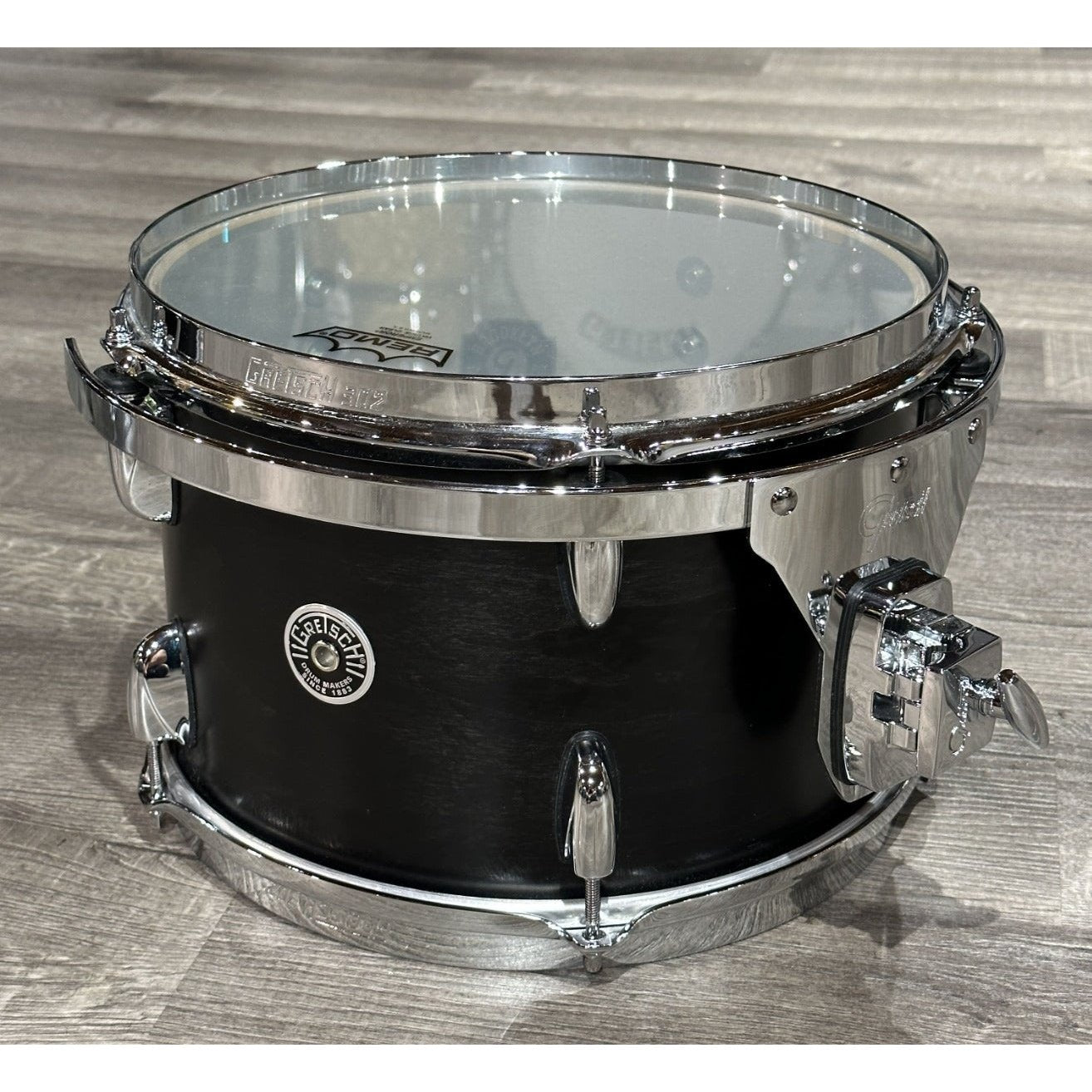 Used Gretsch Brooklyn 3pc Drum Set Satin Dark Ebony w/ Natural Hoops
