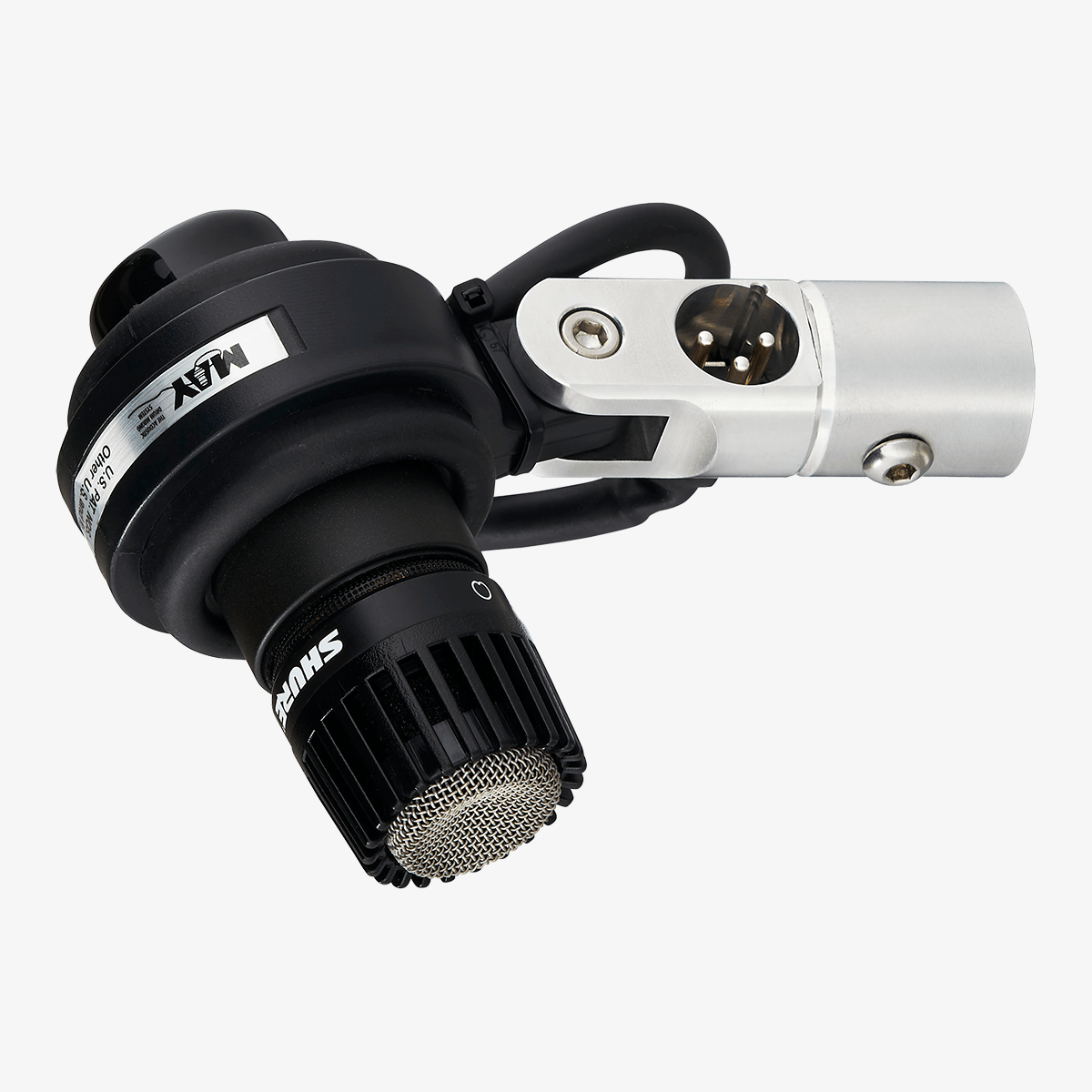The Shure SM57-LC Cardioid Dynamic Drum Microphone