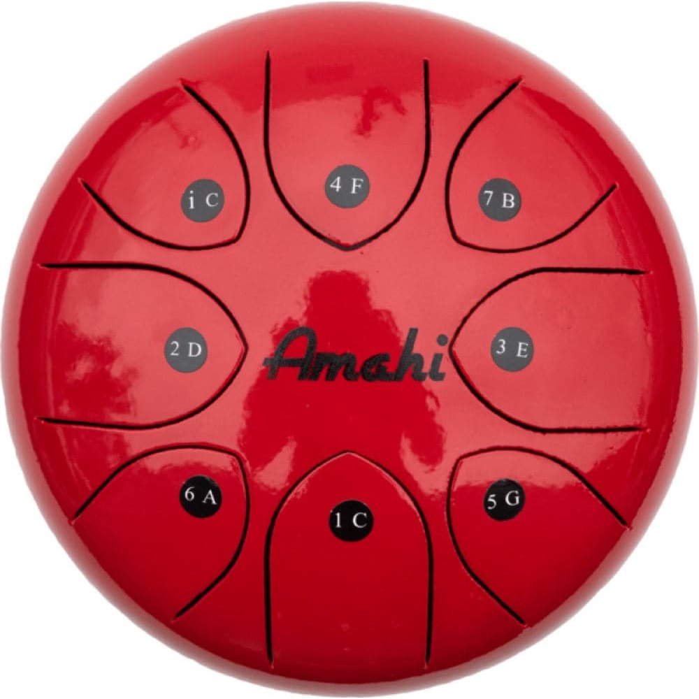 Amahi Steel Tongue Drum 8 - Red