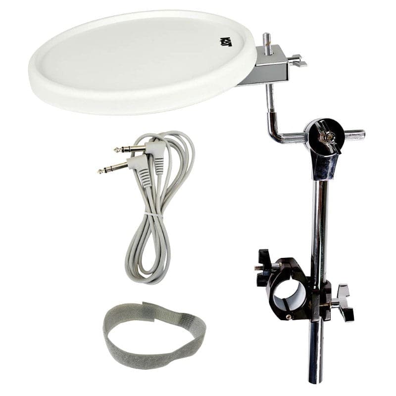 Kat Electronic Percussion 11-inch White Dual Pad With Tom Arm, Clamp, 8-foot Cable, And Velcro Tie