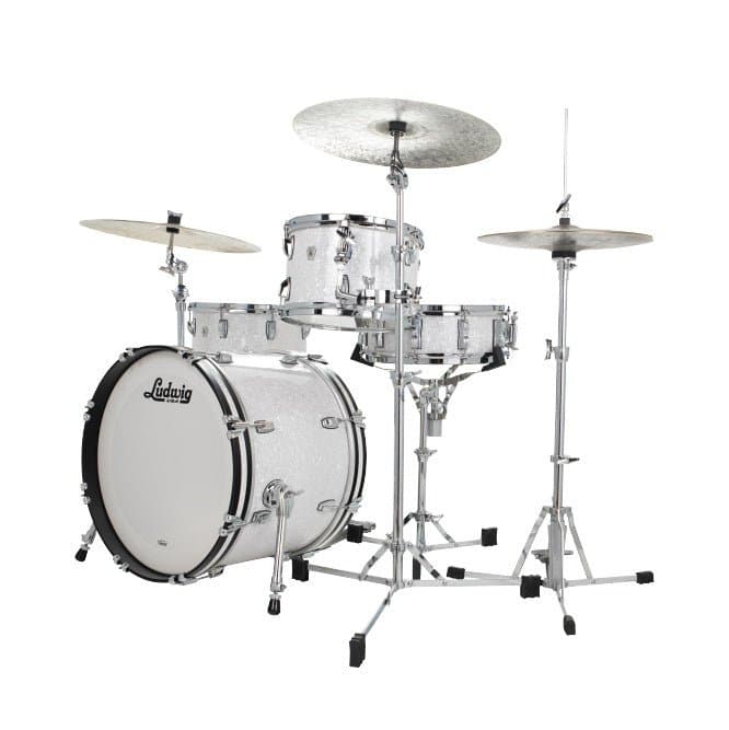 Ludwig Classic Oak 3pc Downbeat Drum Set White Marine