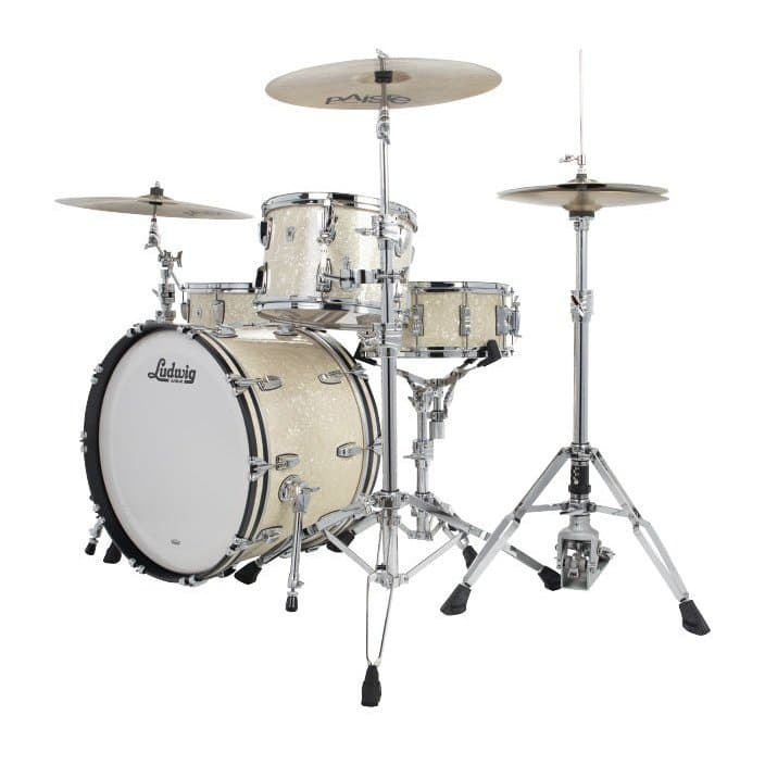 Ludwig Classic Oak 3pc Fab Drum Set Vintage White Marine