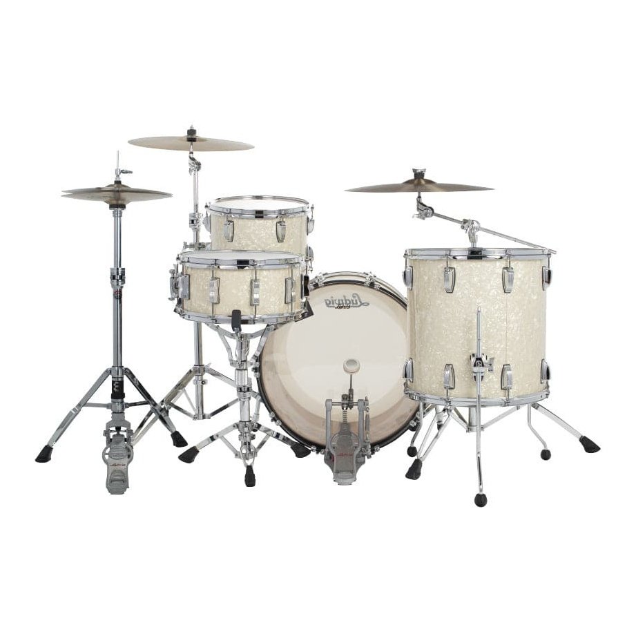 Ludwig Classic Oak 3pc Fab Drum Set Vintage White Marine