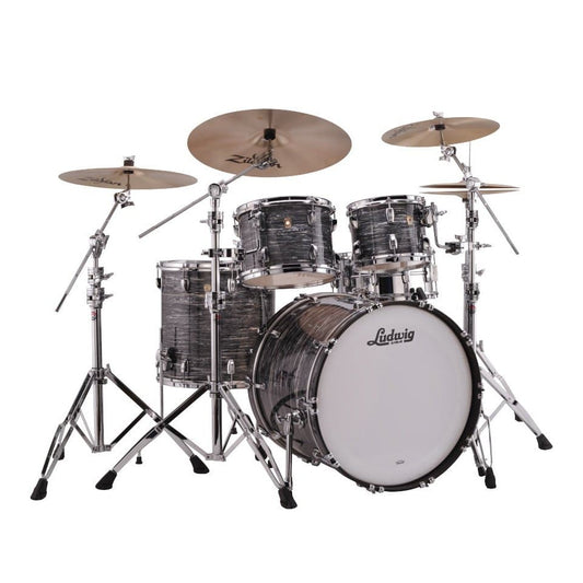 Ludwig Classic Oak 4pc Mod Drum Set Vintage Black Oyster