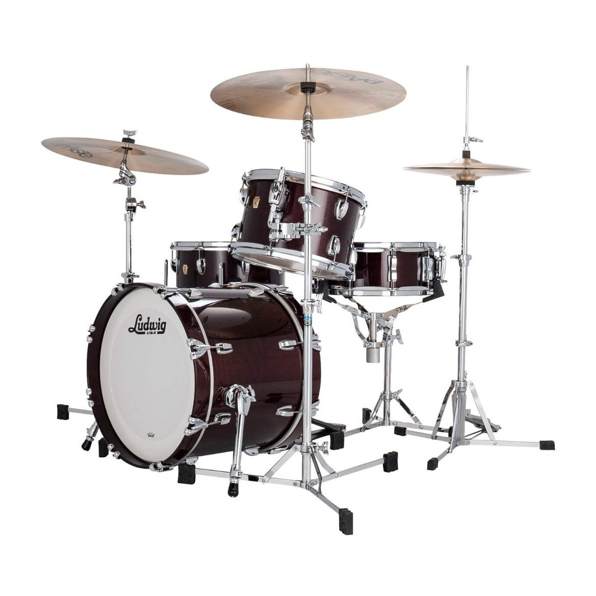 Ludwig Classic Maple 3pc Jazzette Drum Set Mahogany Stain
